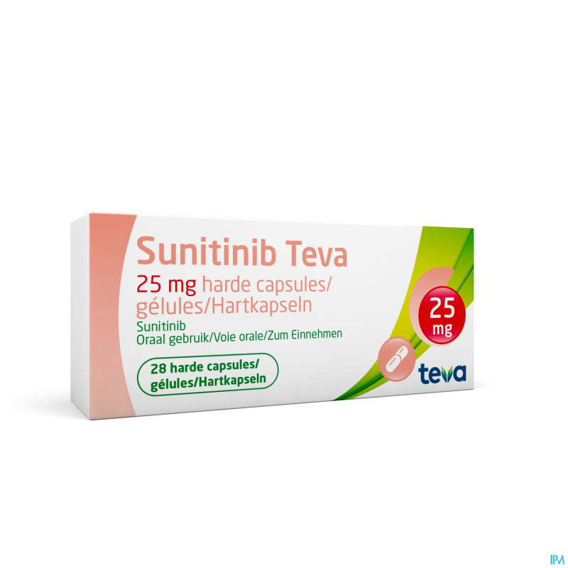 Sunitinib teva 25,0mg caps dur  28