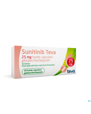Sunitinib teva 25,0mg caps dur  28