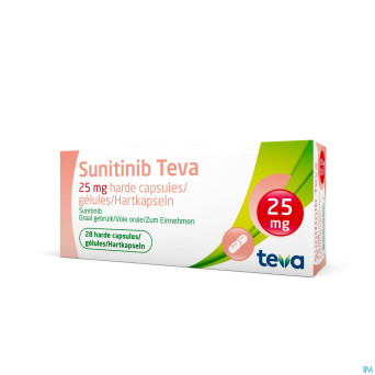 Sunitinib teva 25,0mg caps dur  28