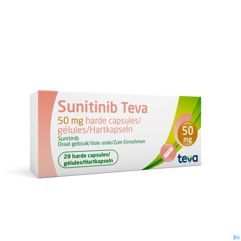 Sunitinib teva 50,0mg caps dur  28