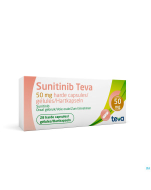 Sunitinib teva 50,0mg caps dur  28