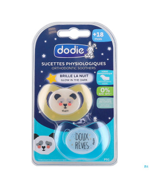 Dodie sucette physio +6m duo nuit mixte    p79