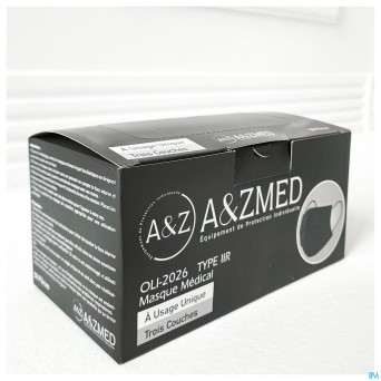 A&z med masques chirurgicaux type 2r noir    50