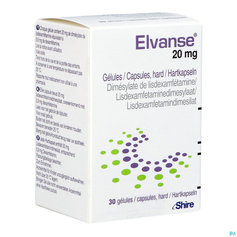 Elvanse 20mg caps dur 30