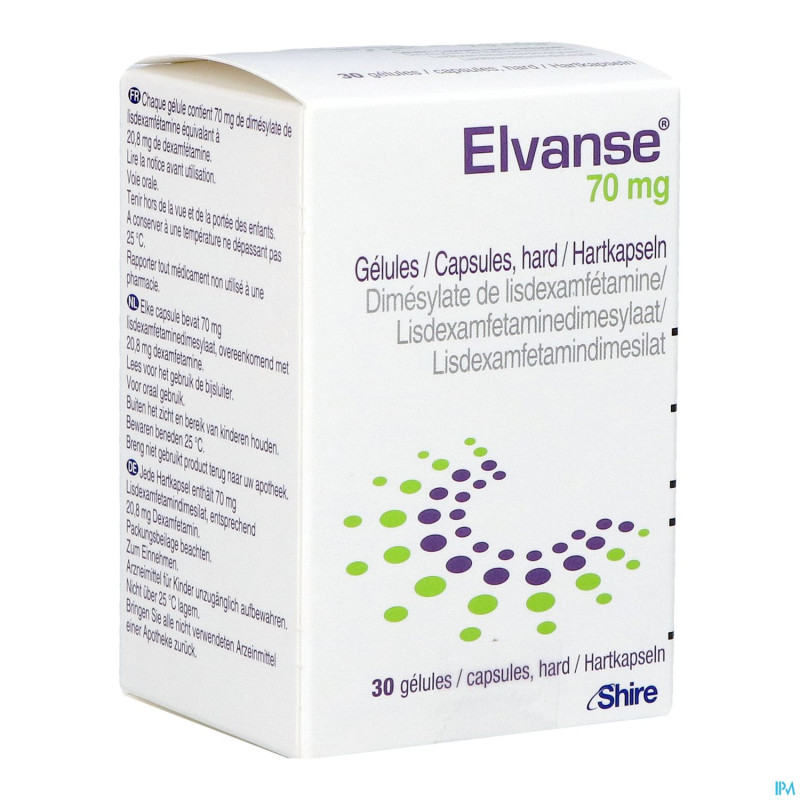 Elvanse 70mg caps dur 30