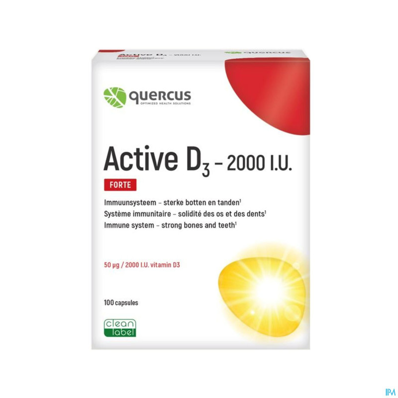 Quercus active d3 2000 i.u. caps 100