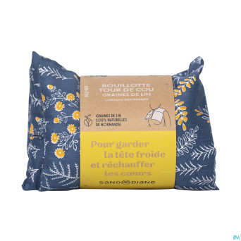 Sanodiane bouillotte tour cou graines lin fleurs