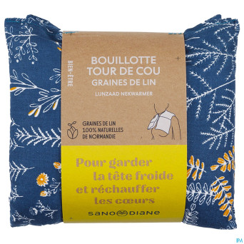 Sanodiane bouillotte tour cou graines lin fleurs