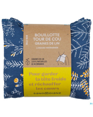 Sanodiane bouillotte tour cou graines lin fleurs