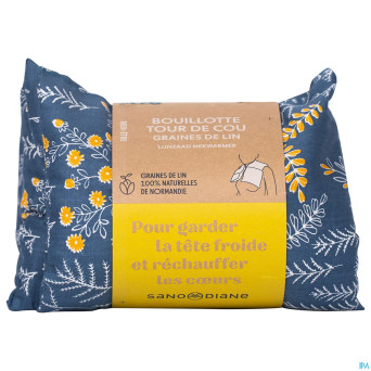 Sanodiane bouillotte tour cou graines lin fleurs