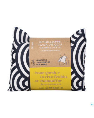 Sanodiane bouillotte tour cou gr lin graphism.bleu