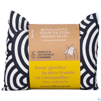 Sanodiane bouillotte tour cou gr lin graphism.bleu