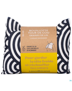 Sanodiane bouillotte tour cou gr lin graphism.bleu