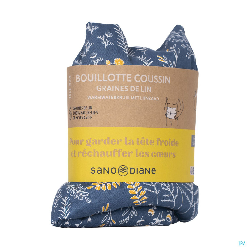 Sanodiane bouillotte coussin gr lin fleurs