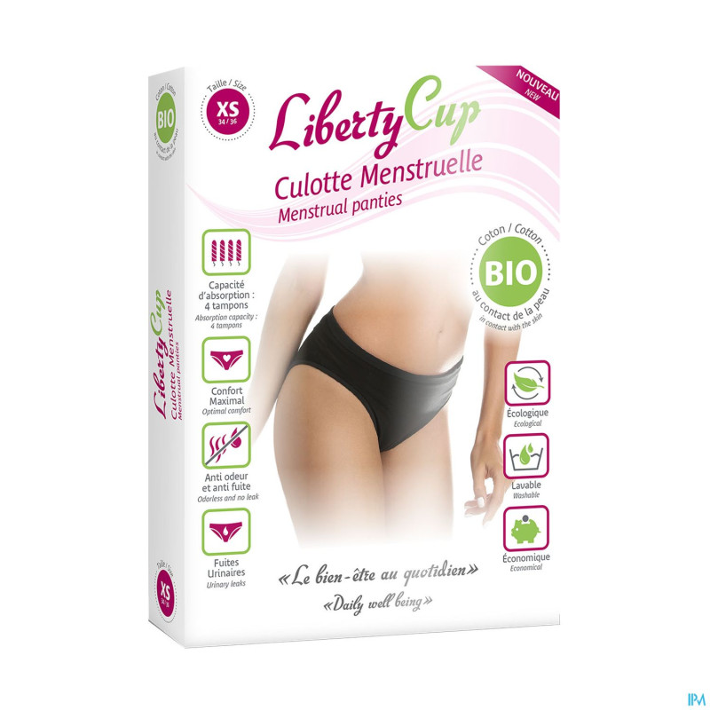 Libertycup culotte menstruelle noir xs 34-36