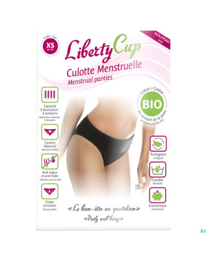 Libertycup culotte menstruelle noir xs 34-36