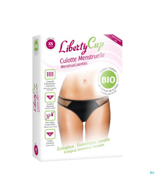 Libertycup culotte menstr. plumetis noir xs 34-36