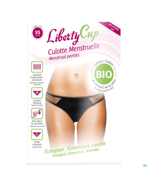Libertycup culotte menstr. plumetis noir xs 34-36