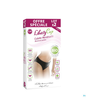 Libertycup culotte menstruelle noir s/m 36-38 duo