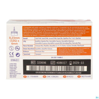 Bd microfine+pentap. aig.stylo 0,23mm 32gx6mm  100