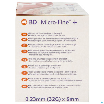 Bd microfine+pentap. aig.stylo 0,23mm 32gx6mm  100