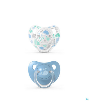 Suavinex memories soother sil flat +18m blue duo