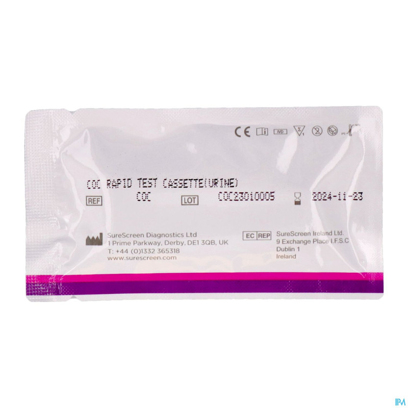 Test urine depistage drogues cocaine strip 10