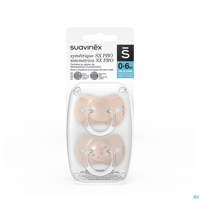 Suavinex spread joy soother sil rev 0/6m bg duo