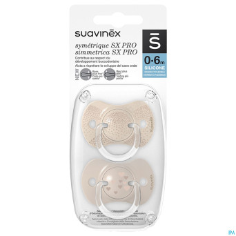 Suavinex spread joy soother sil rev 0/6m bg duo
