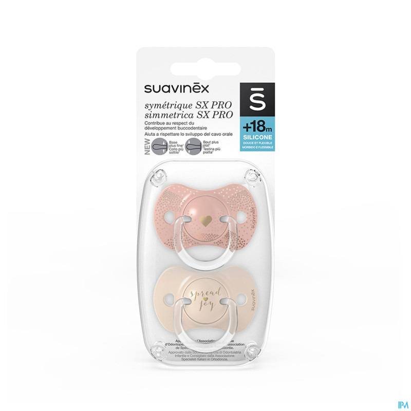 Suavinex spread joy soother sil rev +18m bg duo