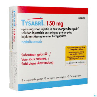 Tysabri 150mg sol inj seringue preremplie 2x1ml