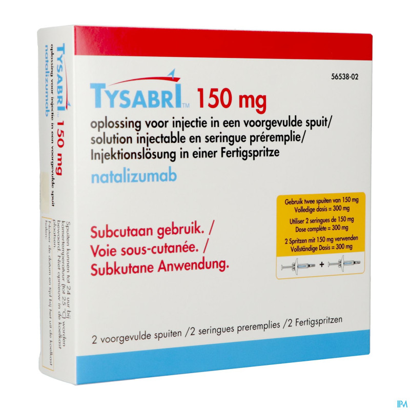 Tysabri 150mg sol inj seringue preremplie 2x1ml