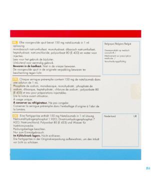Tysabri 150mg sol inj seringue preremplie 2x1ml