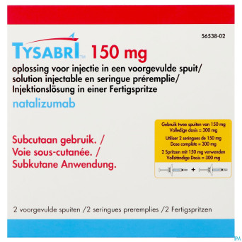 Tysabri 150mg sol inj seringue preremplie 2x1ml