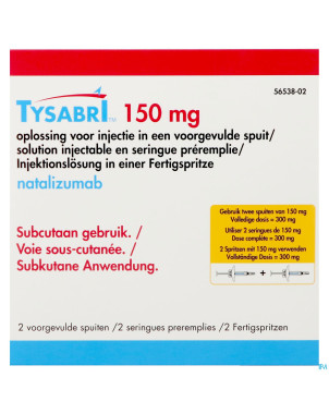 Tysabri 150mg sol inj seringue preremplie 2x1ml