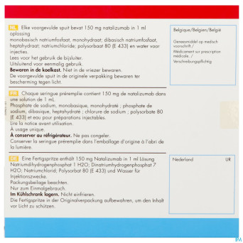 Tysabri 150mg sol inj seringue preremplie 2x1ml