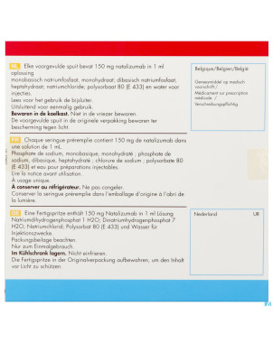 Tysabri 150mg sol inj seringue preremplie 2x1ml