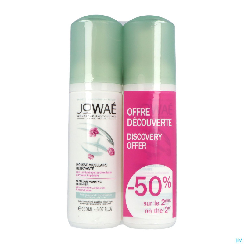 Jowae mousse micellaire nettoyante    tube 2x150ml
