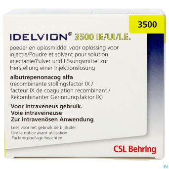 Idelvion 3500ui/5ml pdr sol inj  1 700ui/ml
