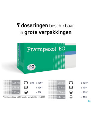 Pramipexol eg 1,05mg lib.prolongee comp 100