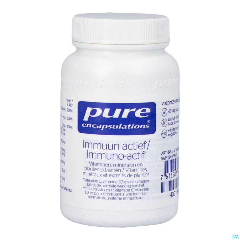 Pure encapsulations immuno-actif    caps 60