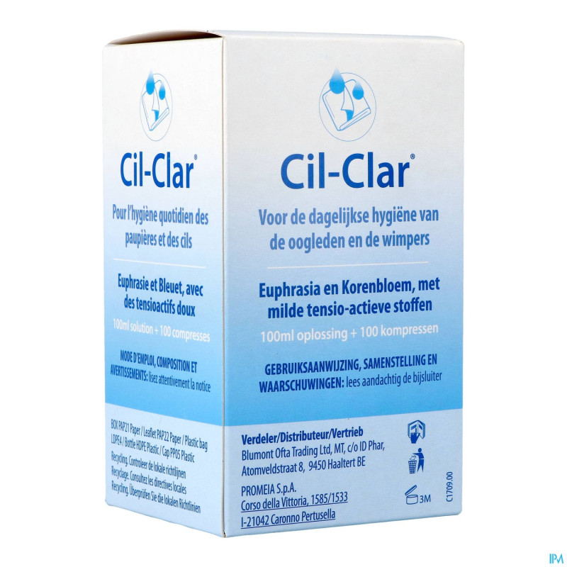 Cil-clar hygiene paupiere 100ml+cp  100 nf