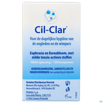 Cil-clar hygiene paupiere 100ml+cp  100 nf