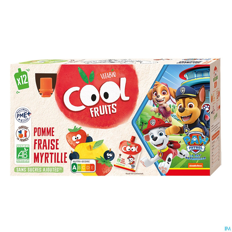 Vitabio cool fruits pomme&fraise&myrtille   12x90g