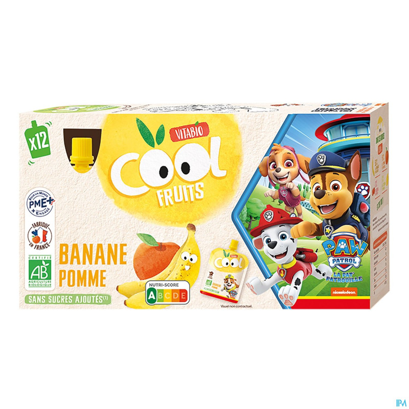Vitabio cool fruits pomme&banane    12x90g