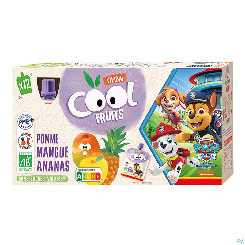 Vitabio cool fruits pomme&mangue&ananas    12x90g