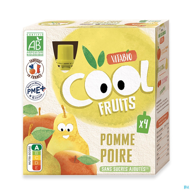 Vitabio cool fruits pomme&poire    4x90g