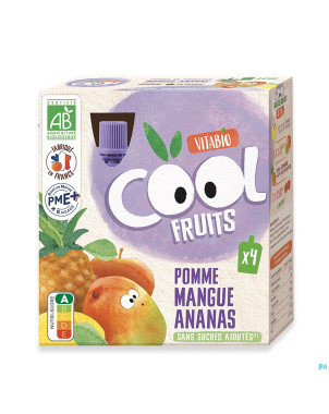 Vitabio cool fruits pomme&mangue&ananas    4x90g
