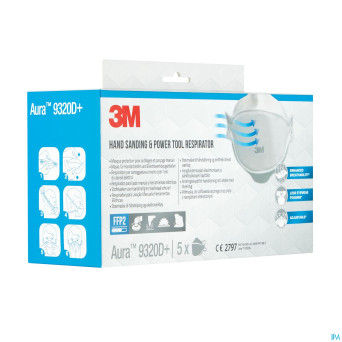 3m aura masque prot. respir. ffp2 9320d+    pack 5