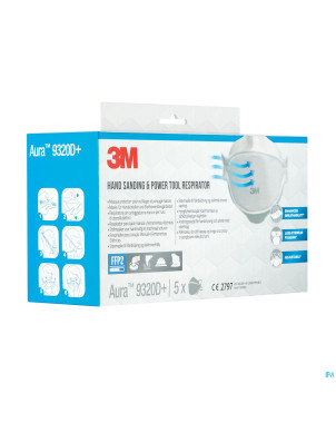 3m aura masque prot. respir. ffp2 9320d+    pack 5